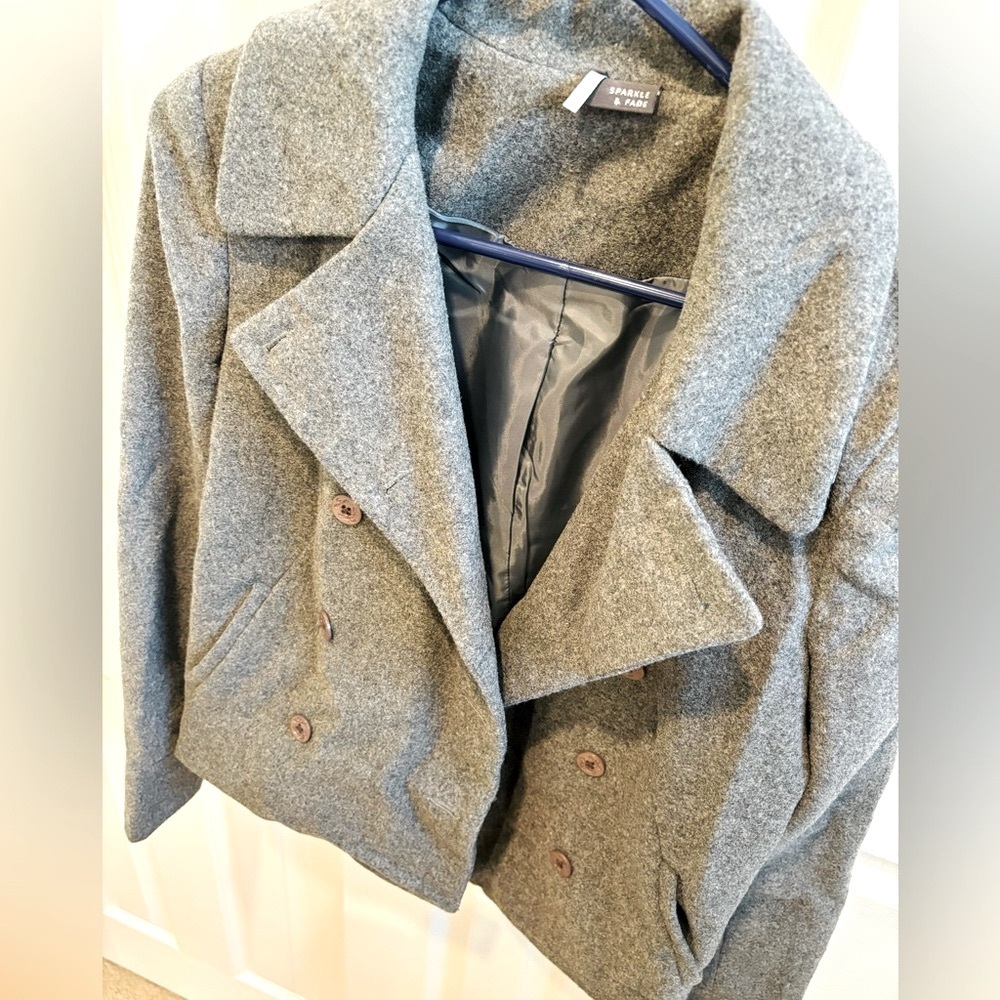 Sparkle & Fade Urban Outfitters Gray Pea Coat - Great Condition
